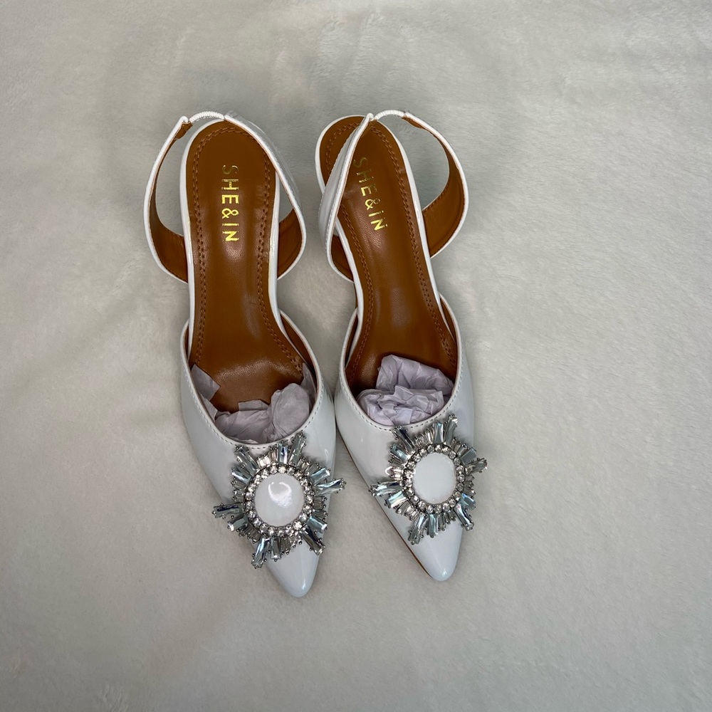 SheIn White Patent Leather Heels